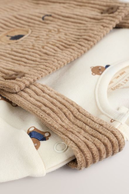 Next / Комплект боди и полукомбинезон вельветовый для мальчика - фото 6