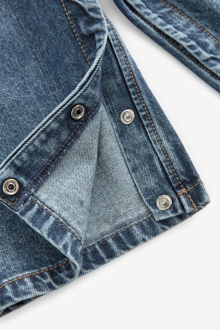 Next / Комплект полукомбинезон джинсовый и блузка для девочки - фото 8