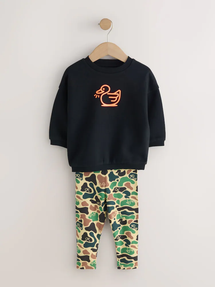 Next / Комплект свитшот и легинсы с принтом для мальчика - фото 3