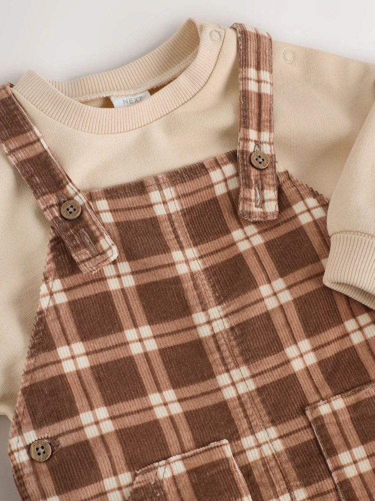 Next / Комплект боди и полукомбинезон вельветовый для мальчика - фото 6