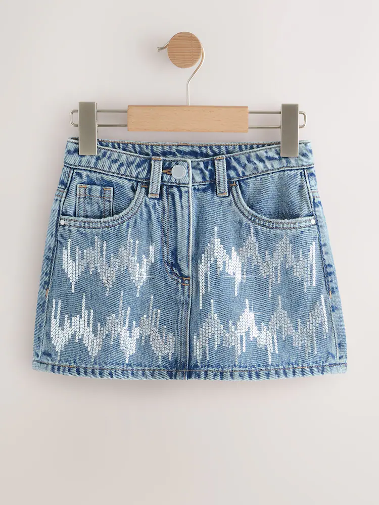 Next / Юбка джинсовая с пайетками для девочки