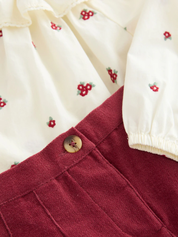 Next / Комплект блузка, юбка-шорты и колготки для девочки