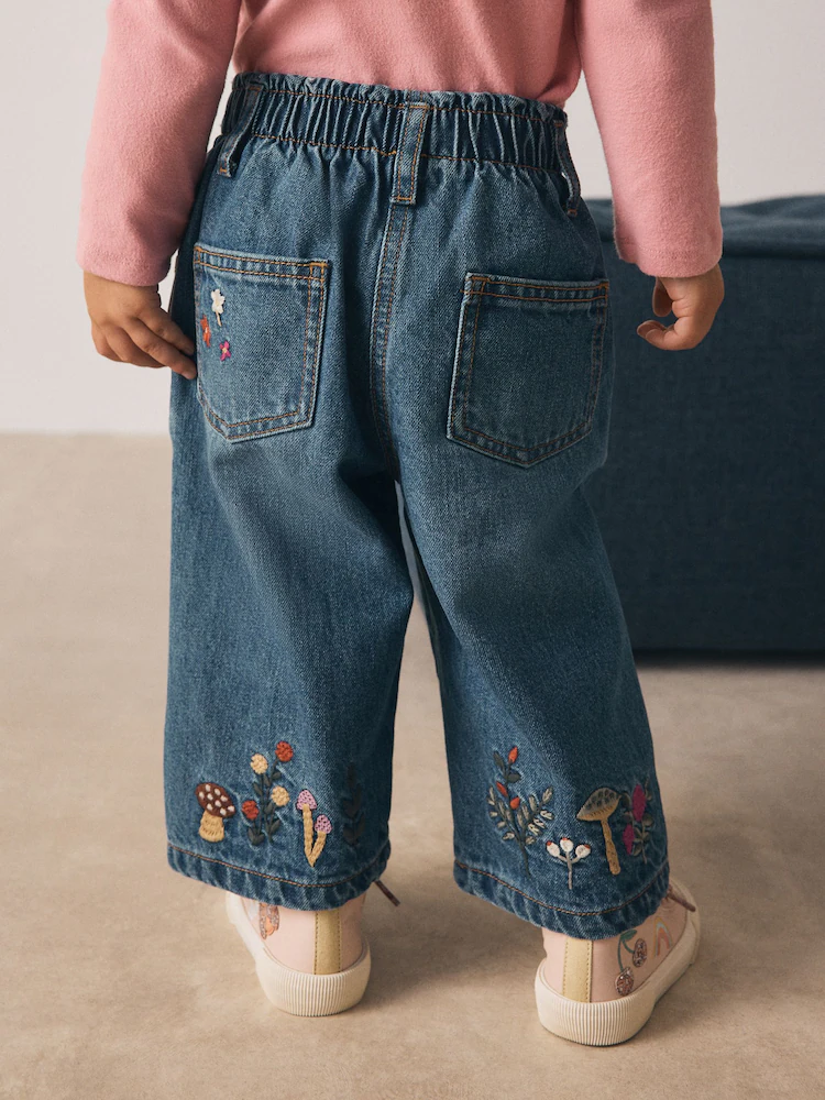 Next / Джинсы с вышивкой для девочки - фото 3