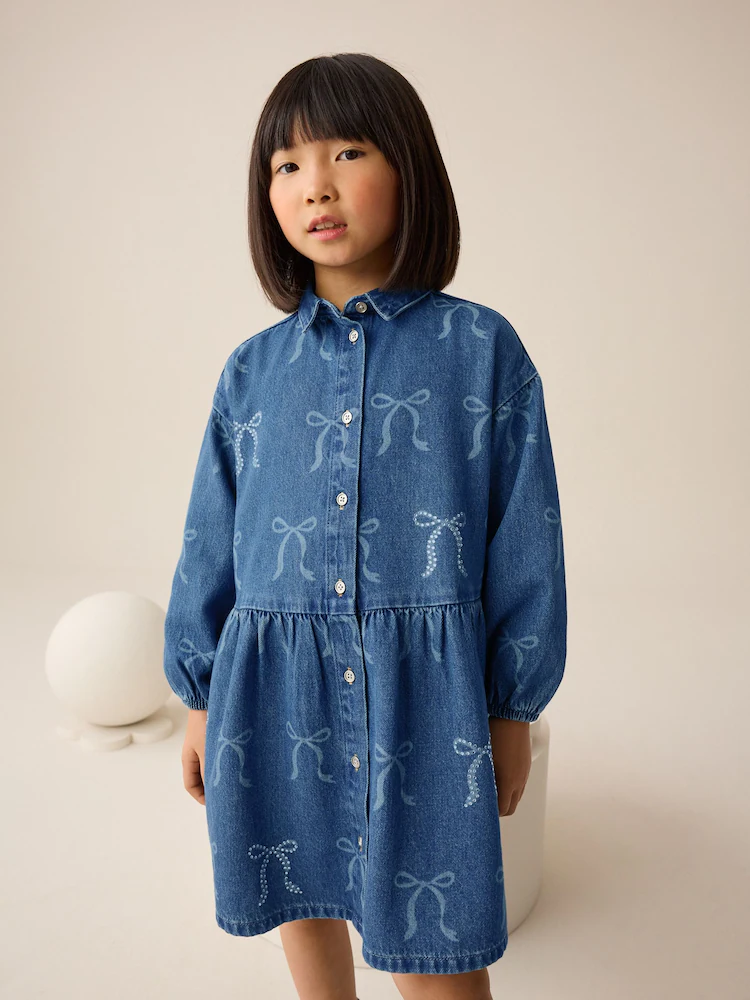 Next / Платье джинсовое со стразами для девочки