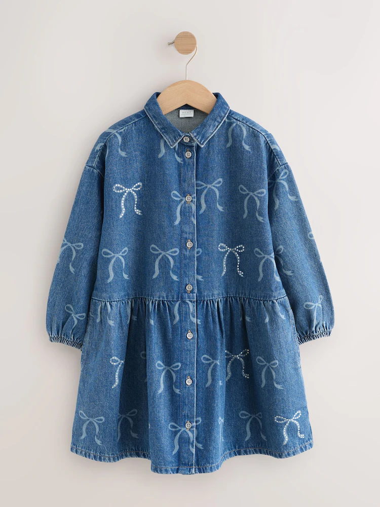 Next / Платье джинсовое со стразами для девочки