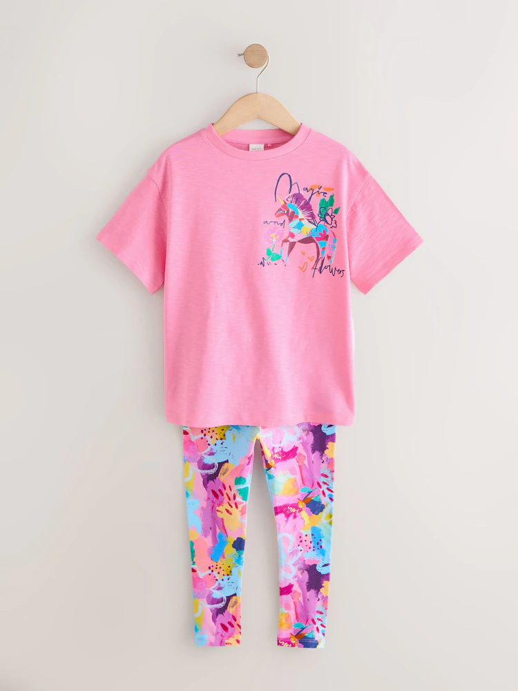 Next / Комплект футболка и легинсы для девочки - фото 3