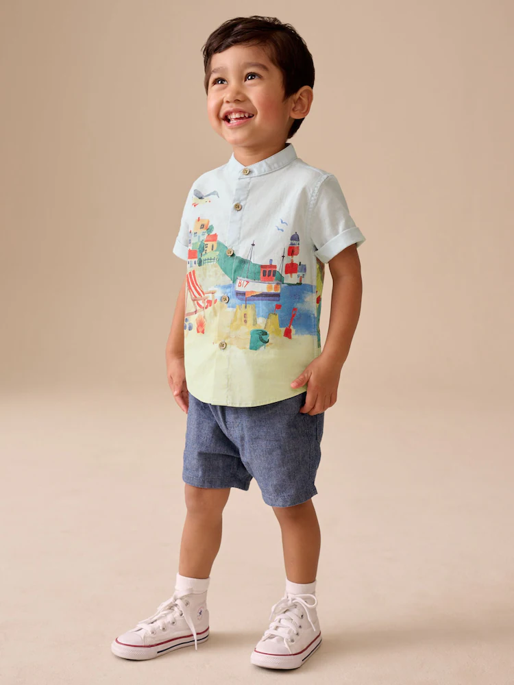 Next / Рубашка с коротким рукавом льняная для мальчика