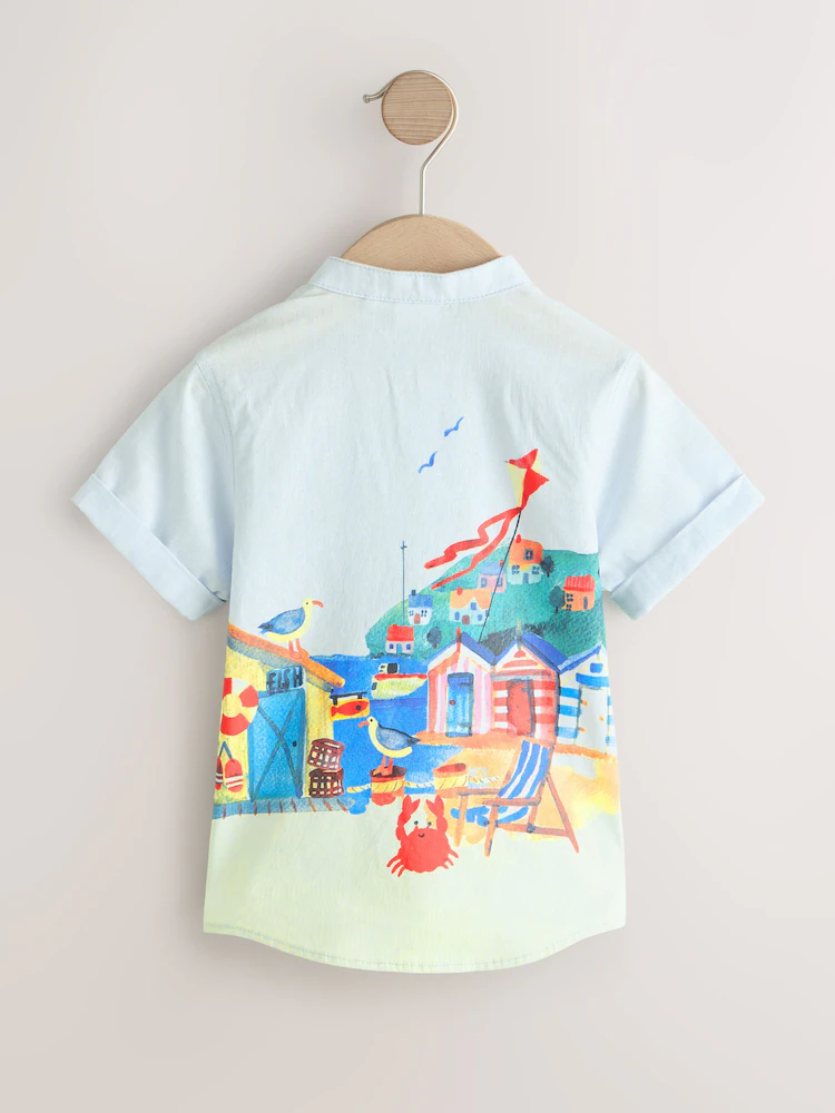 Next / Рубашка с коротким рукавом льняная для мальчика - фото 4