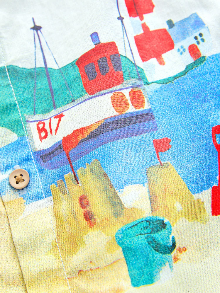 Next / Рубашка с коротким рукавом льняная для мальчика - фото 5