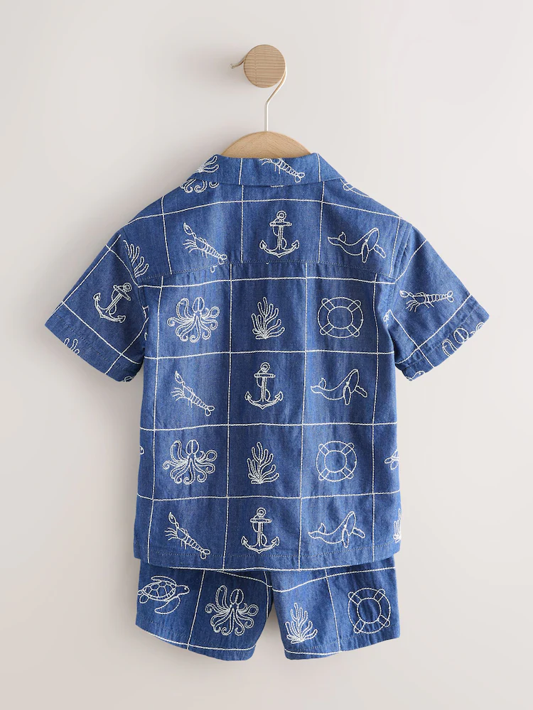 Next / Комплект рубашка с коротким рукавом и шорты для мальчика - фото 4