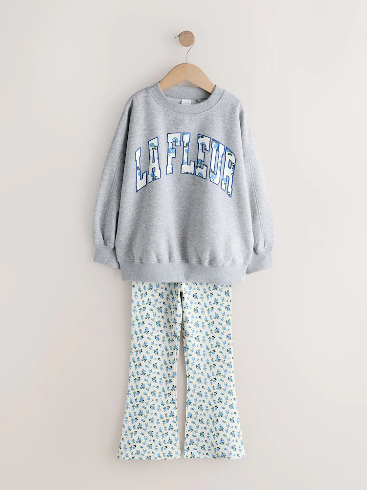 Next / Комплект свитшот и легинсы расклешенные для девочки - фото 3