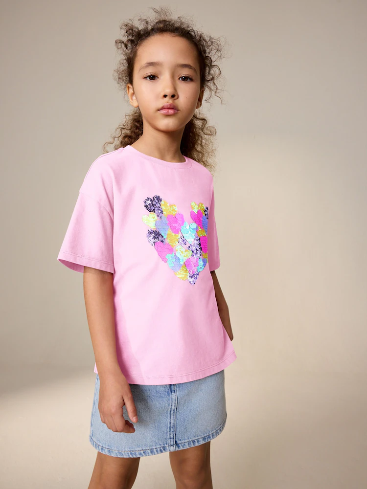 Next / Футболка с пайетками для девочки