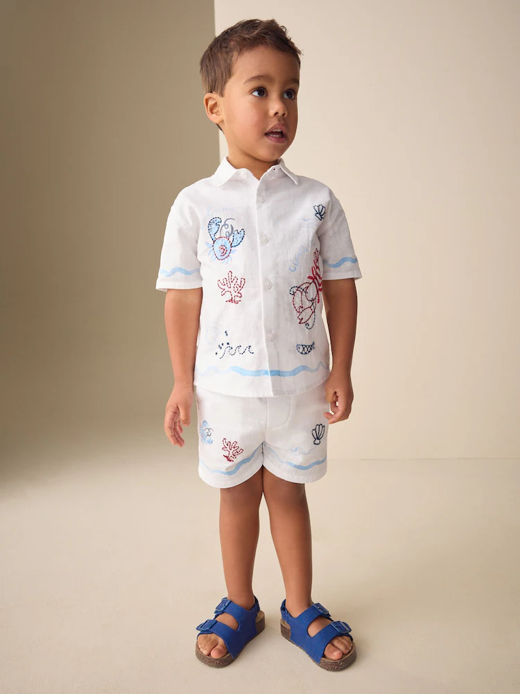 Next / Комплект рубашка с коротким рукавом и шорты для мальчика