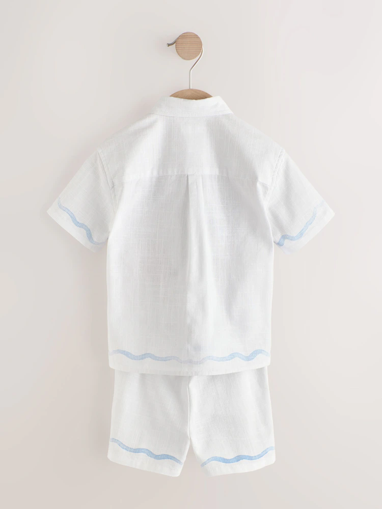 Next / Комплект рубашка с коротким рукавом и шорты для мальчика - фото 5