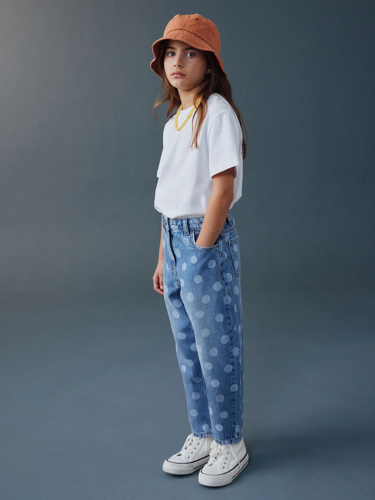 Next / Джинсы с принтом для девочки - фото 2