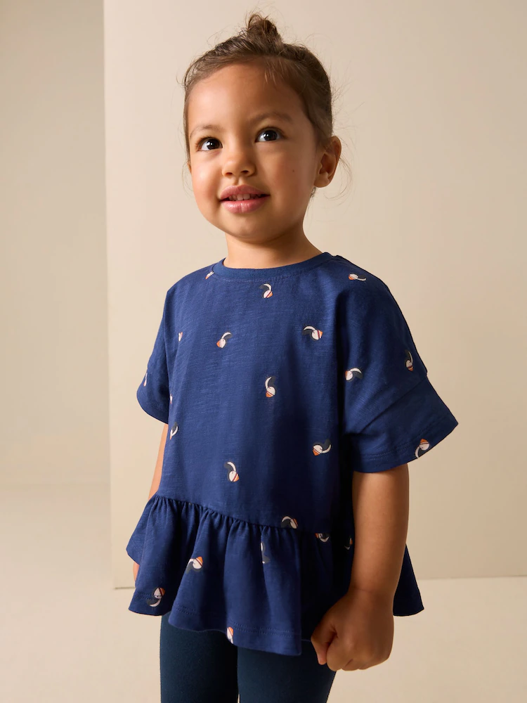 Next / Футболка с баской для девочки