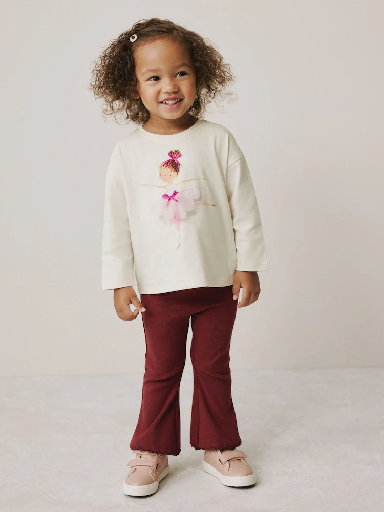 Next / Лонгслив с принтом для девочки - фото 2