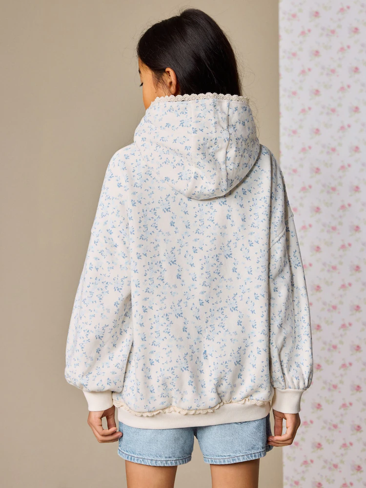 Next / Худи с принтом для девочки - фото 3