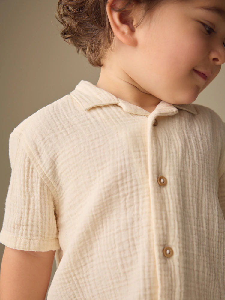 Next / Комплект рубашка с коротким рукавом и шорты для мальчика - фото 3