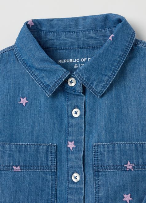 OVS / Рубашка джинсовая с принтом для девочки
