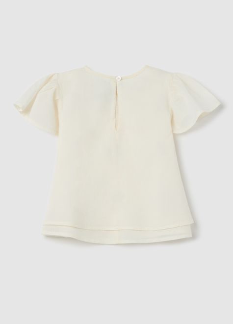 OVS / Блузка с декоративными рукавами и вышивкой для девочки - фото 2