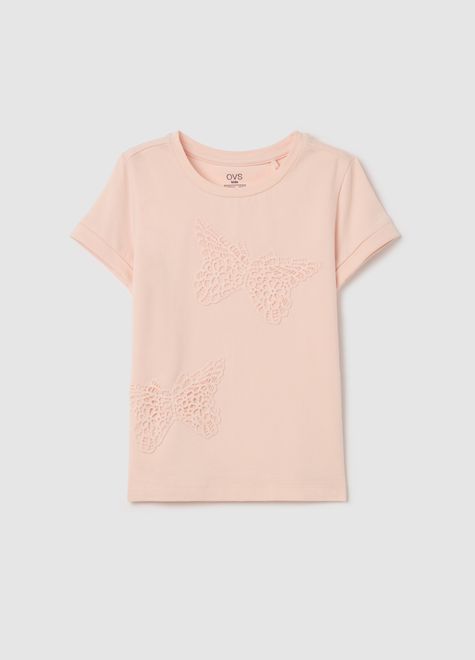 OVS / Футболка с ажурной аппликацией для девочки