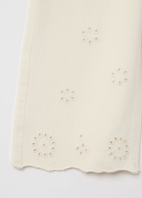 OVS / Брюки с ажурной цветочной вышивкой для девочки - фото 3