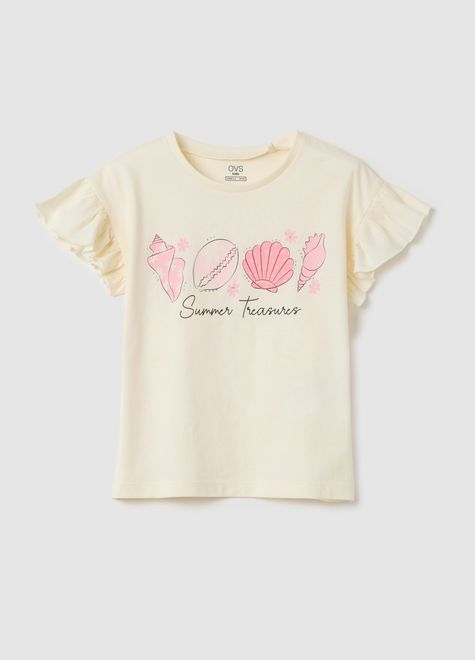 OVS / Футболка со стразами и декоративными рукавами для девочки