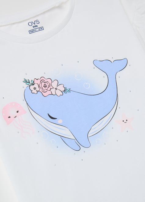 OVS / Футболка со стразами и декоративными рукавами для девочки - фото 3