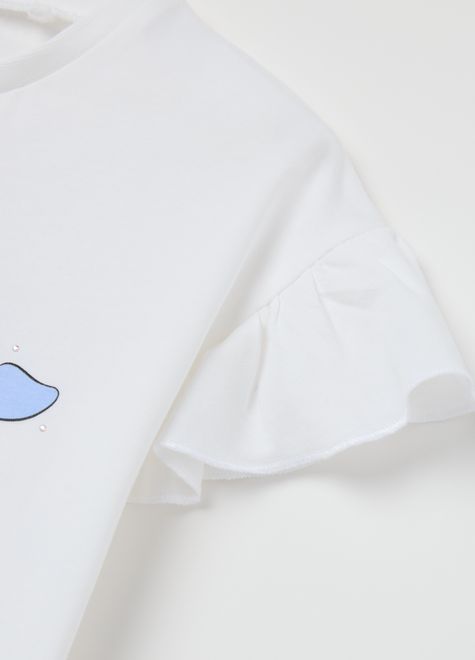 OVS / Футболка со стразами и декоративными рукавами для девочки - фото 4