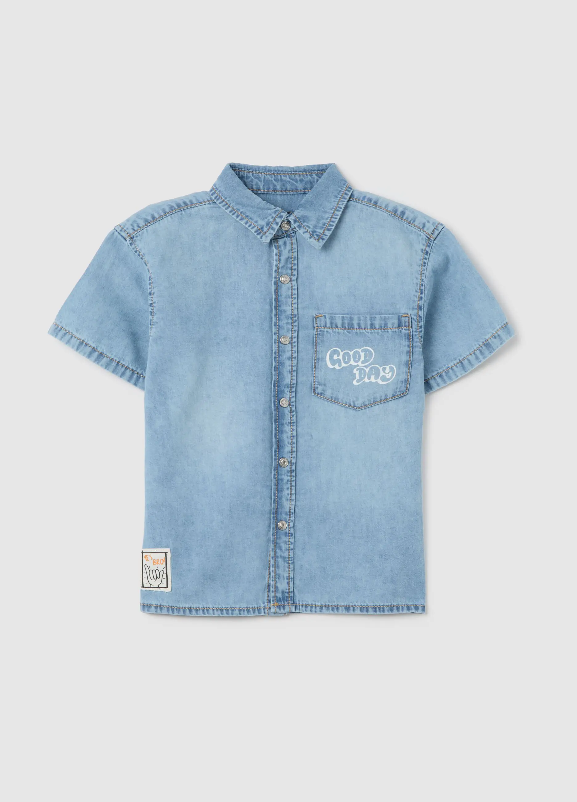 OVS / Рубашка джинсовая с коротким рукавом для мальчика