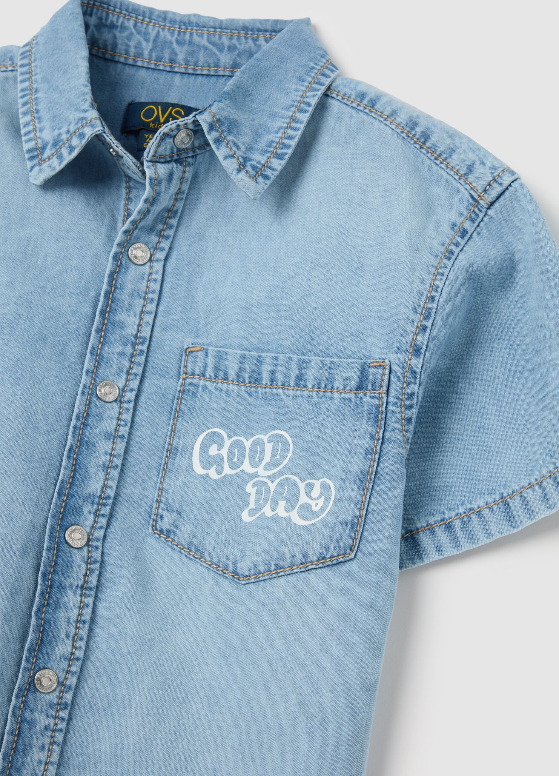OVS / Рубашка джинсовая с коротким рукавом для мальчика