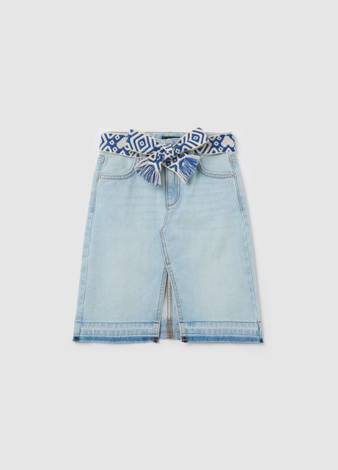 OVS / Юбка джинсовая миди с поясом для девочки