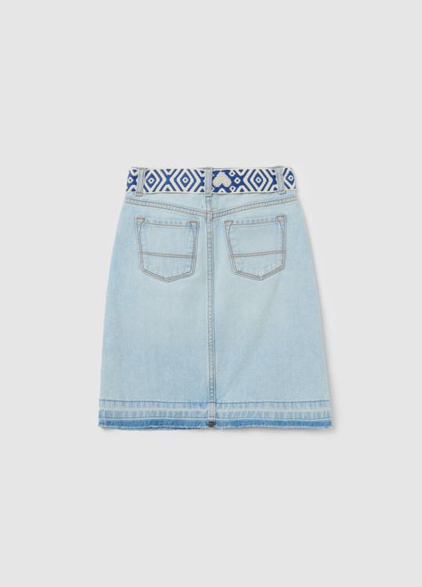 OVS / Юбка джинсовая миди с поясом для девочки - фото 2