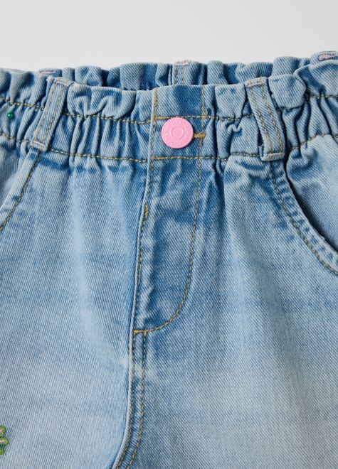 OVS / Шорты джинсовые с вышивкой для девочки - фото 3
