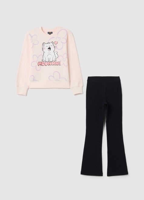 OVS / Комплект свитшот и легинсы расклешенные для девочки