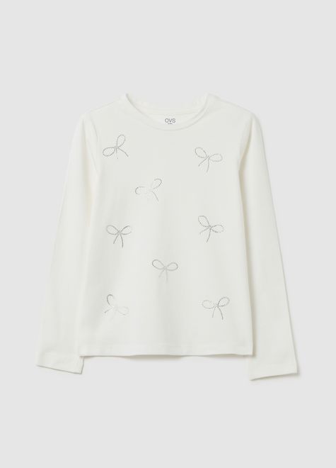 OVS / Лонгслив со стразами для девочки