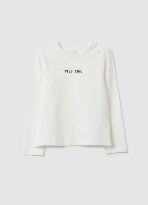 OVS / Лонгслив со стразами для девочки