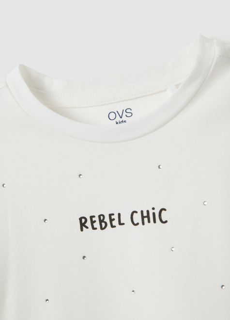 OVS / Лонгслив со стразами для девочки - фото 4