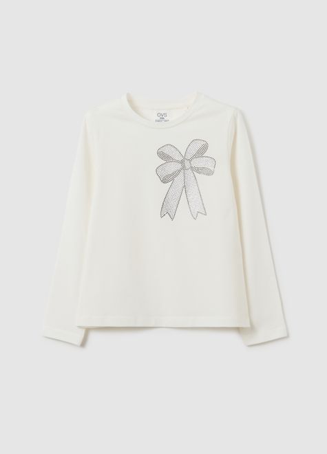 OVS / Лонгслив со стразами для девочки