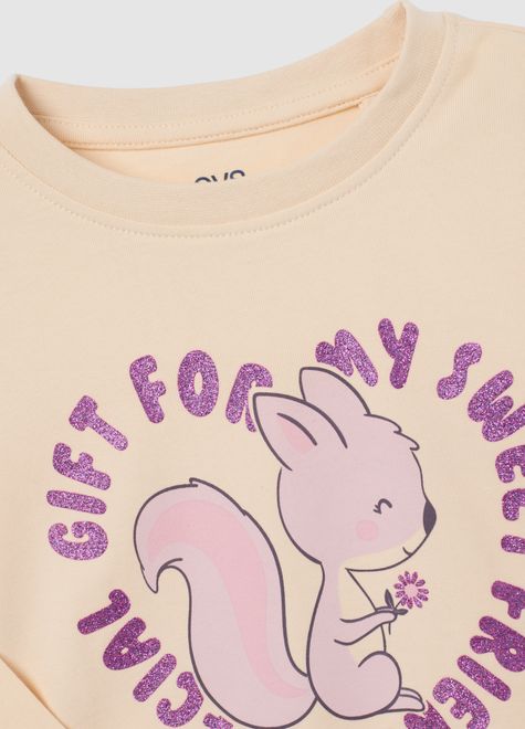 OVS / Лонгслив с принтом для девочки - фото 3