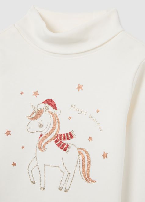 OVS / Водолазка с принтом новогодняя для девочки