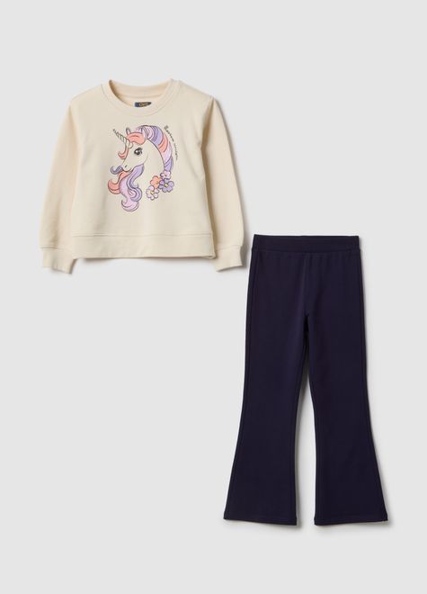 OVS / Комплект свитшот и легинсы расклешенные для девочки