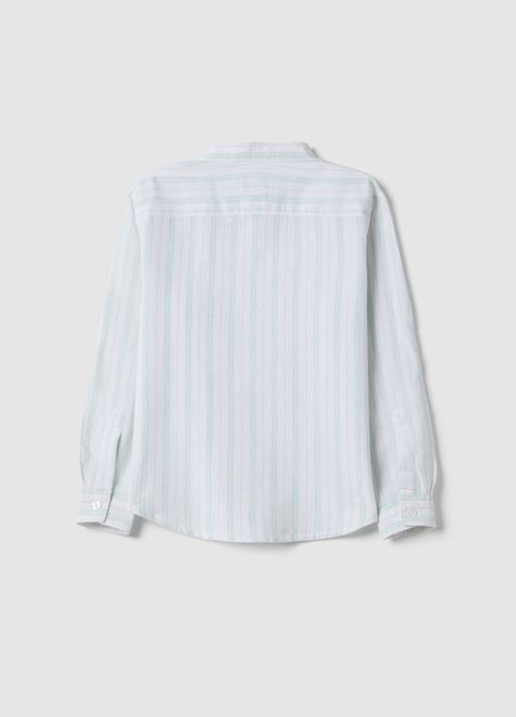 OVS / Рубашка в полоску из смесового льна для мальчика - фото 2