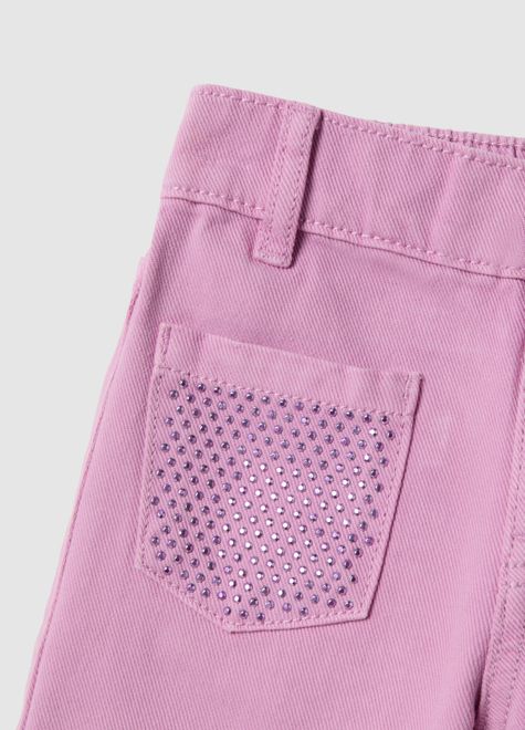 OVS / Джинсы расклешенные со стразами для девочки - фото 3