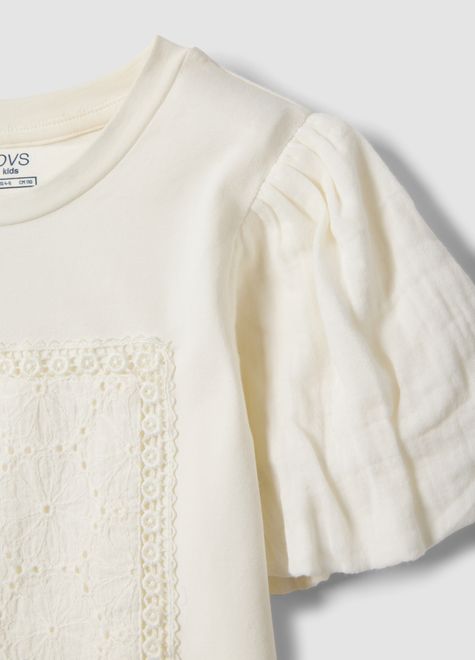 OVS / Футболка с ажурной аппликацией для девочки - фото 3